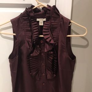 Maroon silk blouse